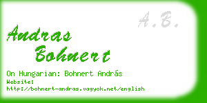 andras bohnert business card